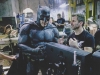 Ben Affleck nel costume di Batman con il regista Zack Snyder