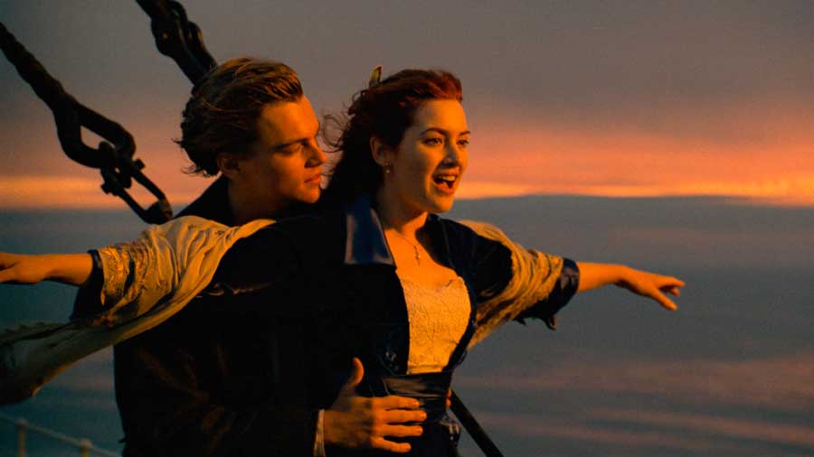 Leonardo DiCaprio e Kate Winslet in Titanic