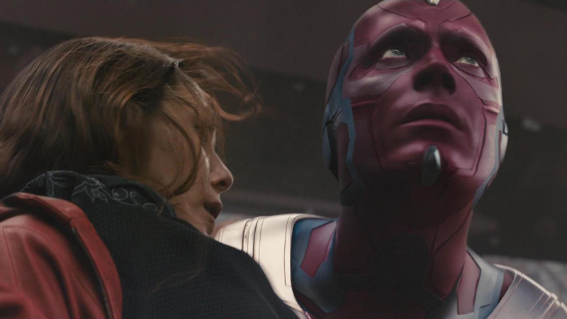 Visione e Scarlet Witch in Avengers: Age of Ultron