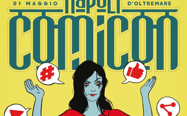 Il manifesto del Napoli COMICON realizzato da Roberto REcchioni per raccontare il rapporto tra web e fumetto