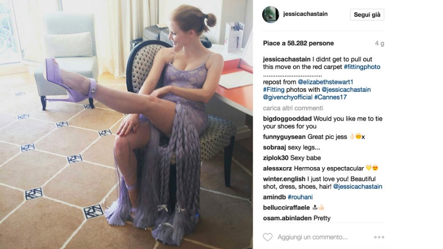 Jessica Chastain su Instagram