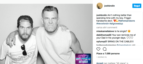 Josh Brolin in una foto su Instagram mostra il primo taglio alla Cable