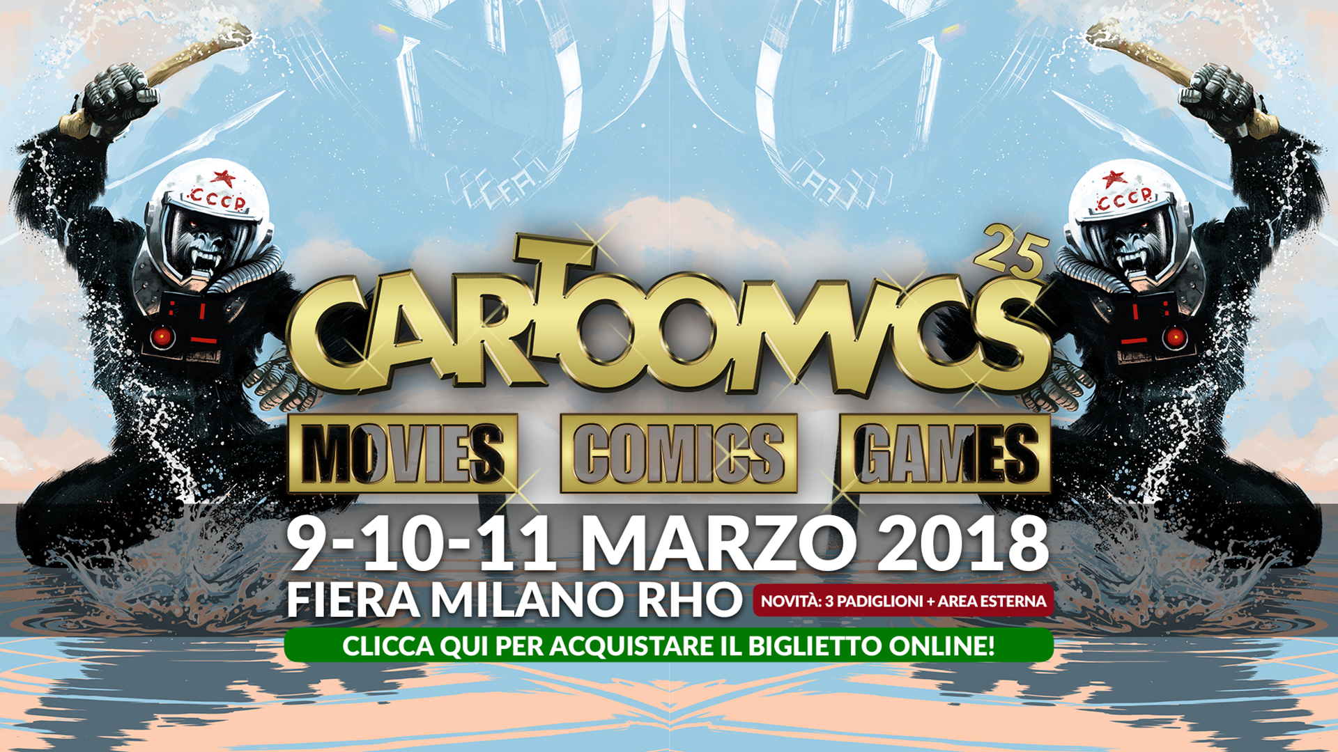 Cartoomics il manifesto ispirato a 2001 Odissea nello spazio