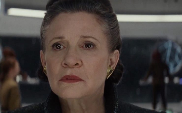 Carrie Fisher nei panni di Leia in Star Wars: Gli ultimi Jedi