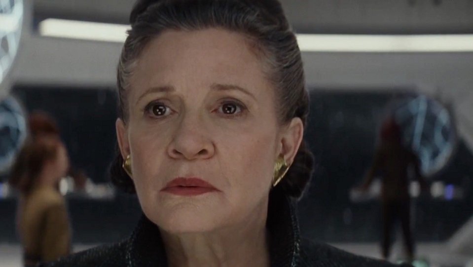 Carrie Fisher nei panni di Leia in Star Wars: Gli ultimi Jedi