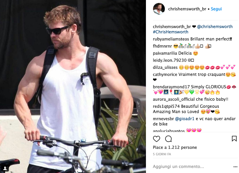 chris hemsworth allenamento