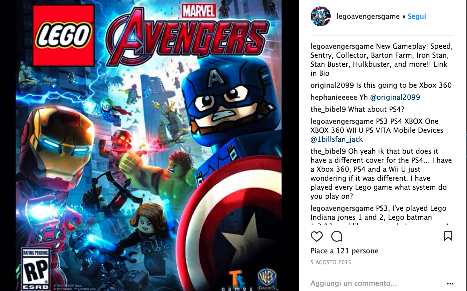 Codici Lego Marvel Avengers