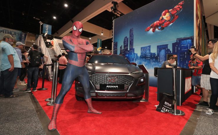 Un cosplayer di Spider-Man al Comic-Con di San Diego 2018