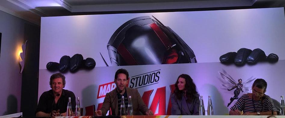 Paul Rudd ed Evangeline Lilly alla conferenza stampa di Ant-Man and the Wasp