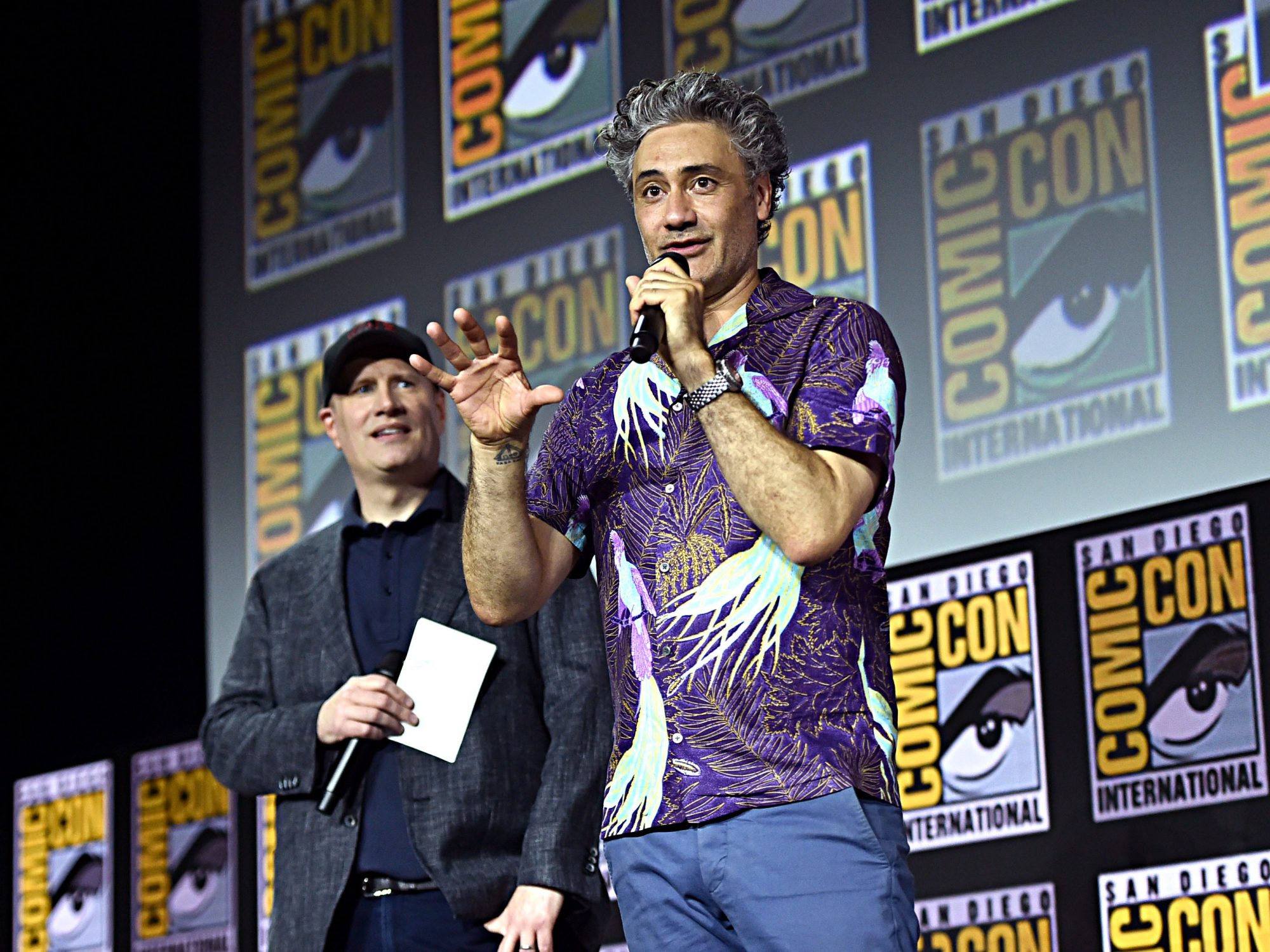 Taika Waititi e Kevin Feige al Comic-Con di San Diego 2019