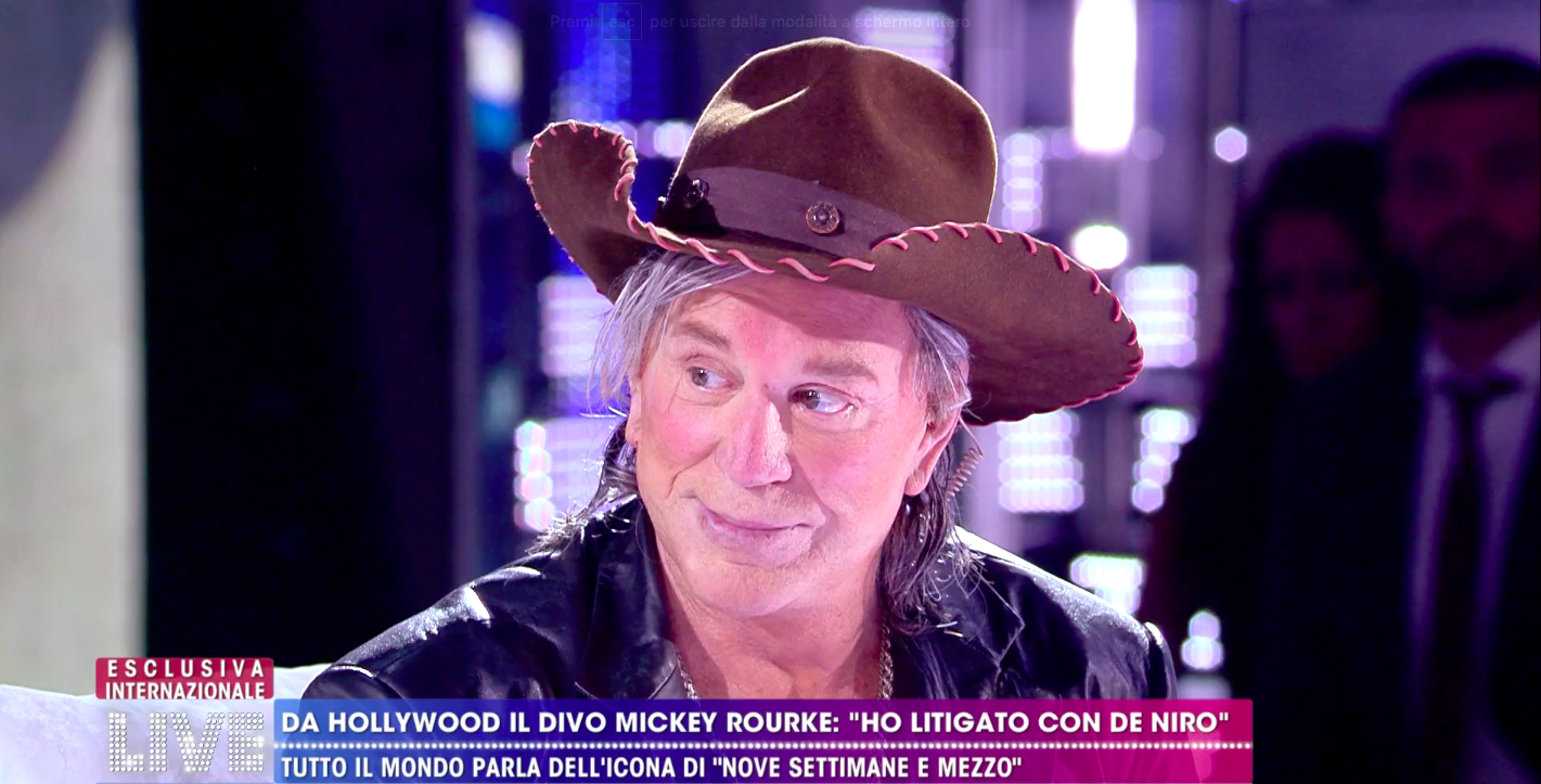 Mickey Rourke ospite di Live - Non è la D'Urso