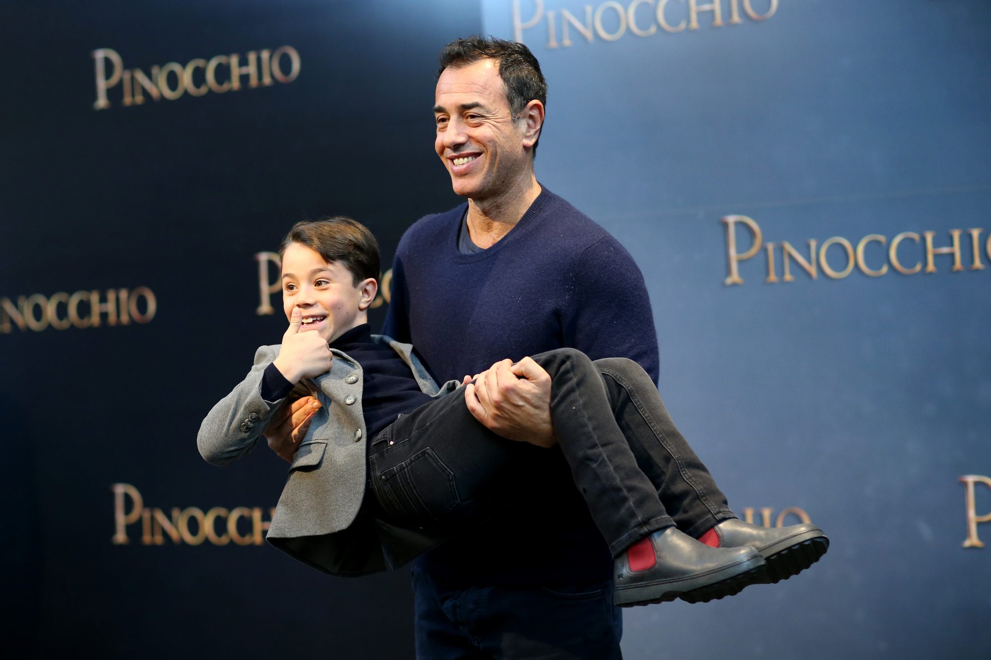 Matteo Garrone e Federico Ielapi - photocall Pinocchio