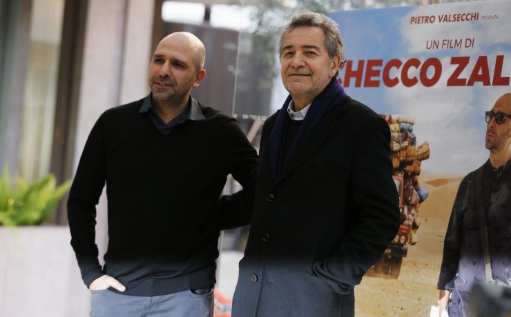 Checco Zalone e Pietro Valsecchi alla presentazione stampa di Tolo Tolo