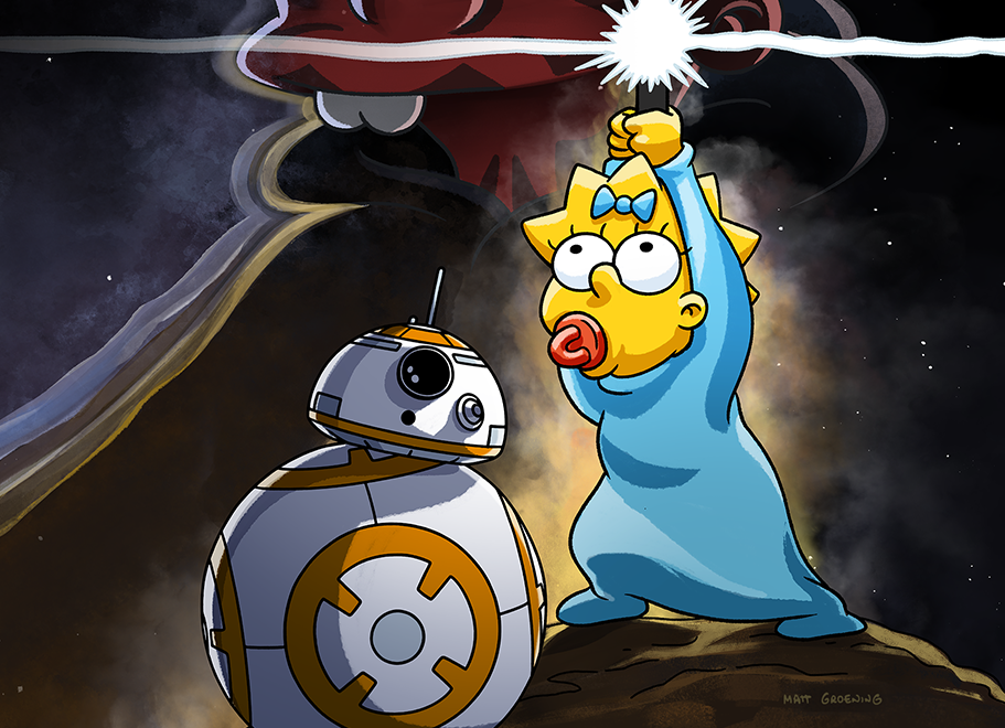 Maggie Simpson Il risveglio della Forza dopo il riposino Star Wars