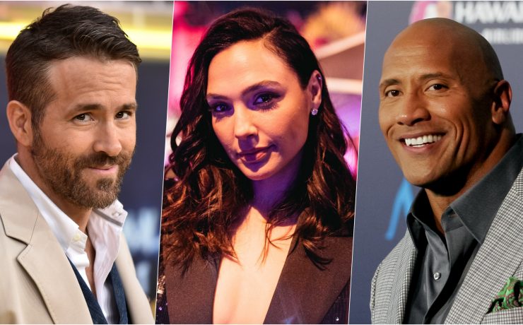 red notice dwayne johnson, ryan reynolds, gal gadot