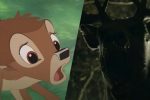 un frame di Bambi e la sua controparte horror