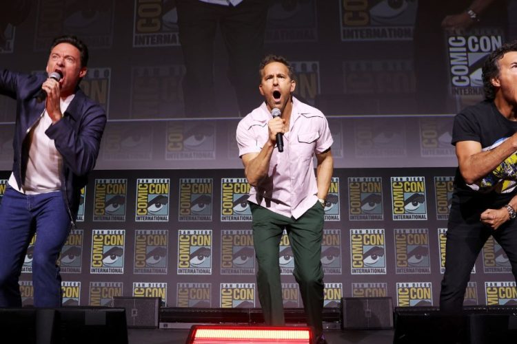 hugh jackman, ryan reynolds e shawn levy al comic-con