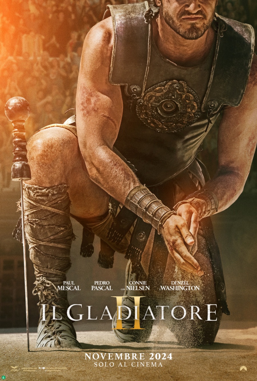 Paul Mescal nel primo poster de Il Gladiatore