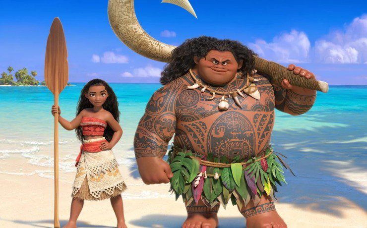 Maui e Vaiana nel film d'animazione Oceania