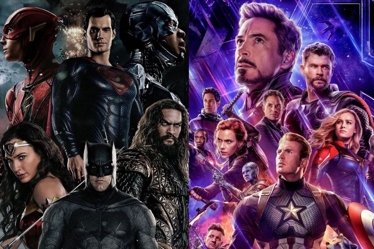 Collage eroi Marvel e DC