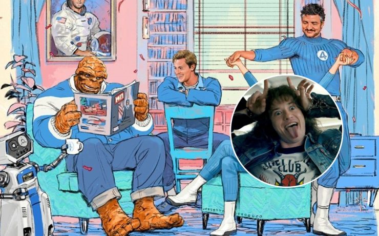 l'artwork di The Fantastic Four: First Steps e Joseph Quinn in Stranger Things