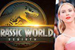 il logo di Jurassic World Rebirth e Scarlett Johansson