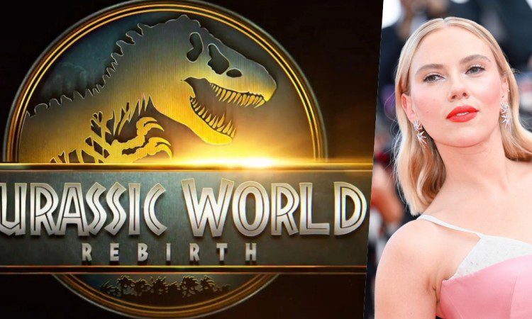 il logo di Jurassic World Rebirth e Scarlett Johansson