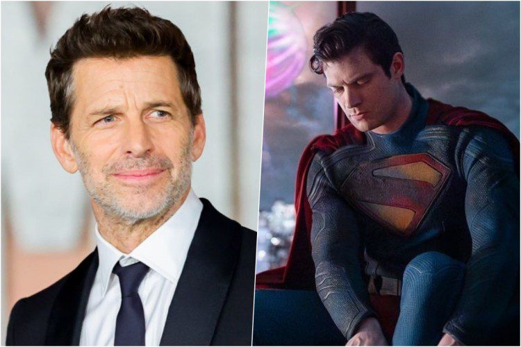 Collage di Zack Snyder e il Superman di David Corenswet