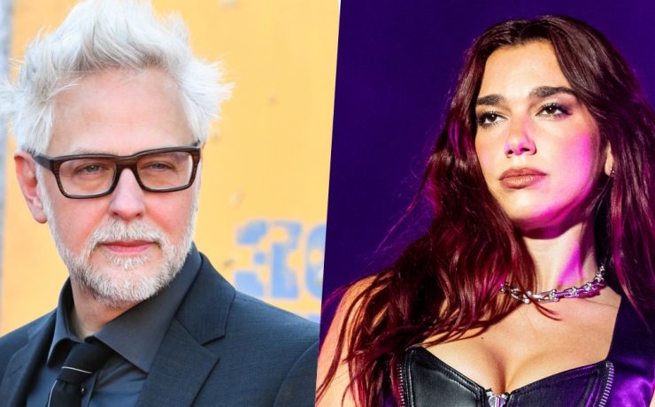 Primi piani di James Gunn e Dua Lipa DC