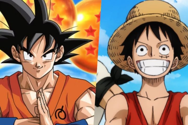 Collage protagonisti dragon ball one piece