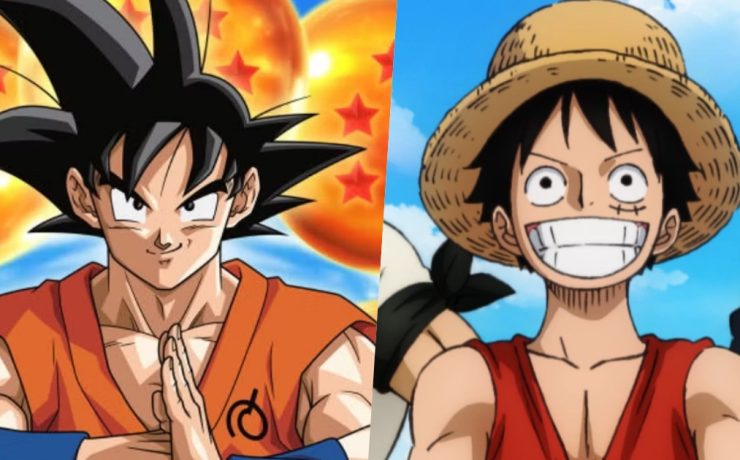 Collage protagonisti dragon ball one piece