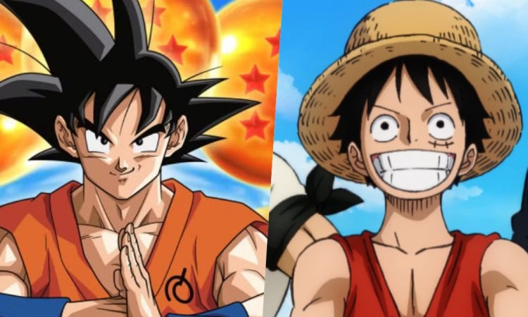 Collage protagonisti dragon ball one piece