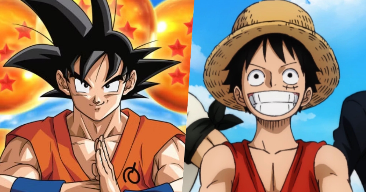 Collage protagonisti dragon ball one piece