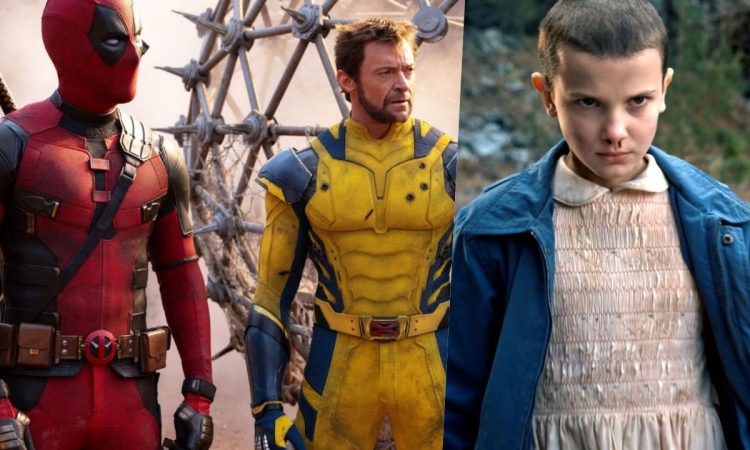 Collage Deadpool Wolverine e Stranger Things