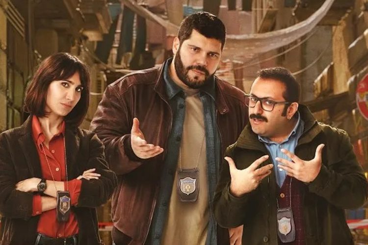 Salvatore Esposito, Silvia D'Amico e Fabio Balsamo nel poster di Piedone - Uno sbirro a Napoli