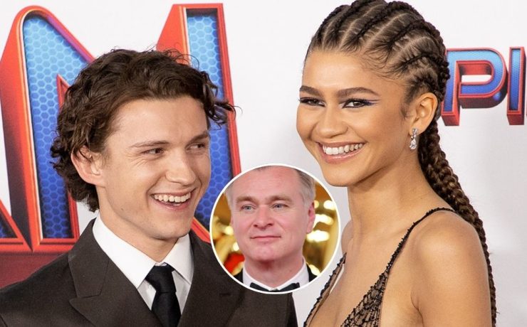 Collage che raffigura Tom Holland, Zendaya e Christopher Nolan