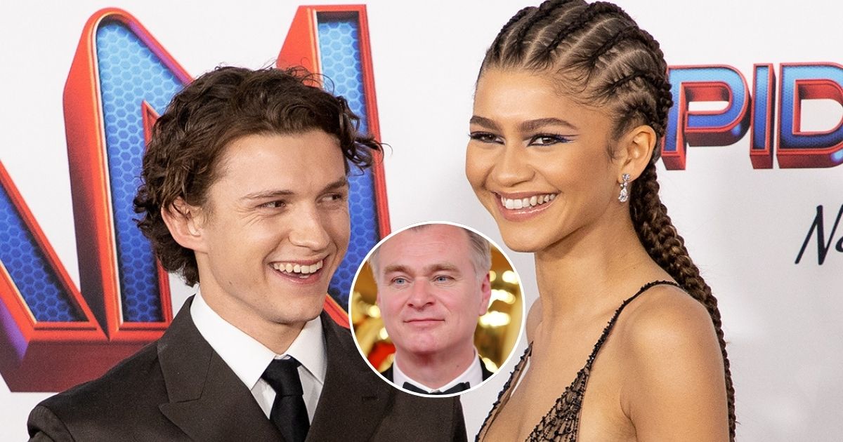 Collage che raffigura Tom Holland, Zendaya e Christopher Nolan