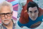 un primo piano di James Gunn e un frame di Superman