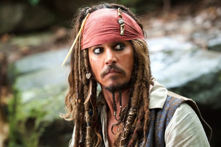 Jack Sparrow (Johnny Depp) in Pirati dei Caraibi