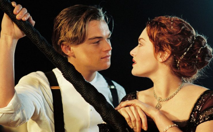 Leonardo DiCaprio e Kate Winslet in Titanic